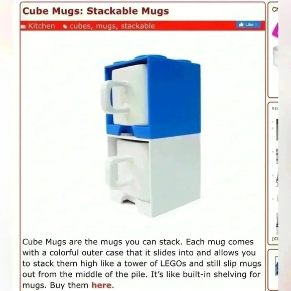 2- Stackable Cube Mugs - Picture 5 of 6